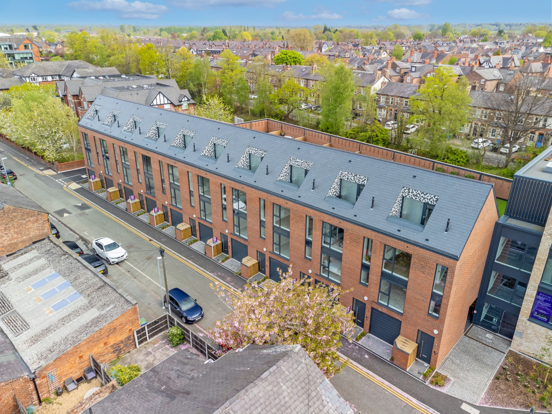 Completed Brown Street townhouse frontage in Hale