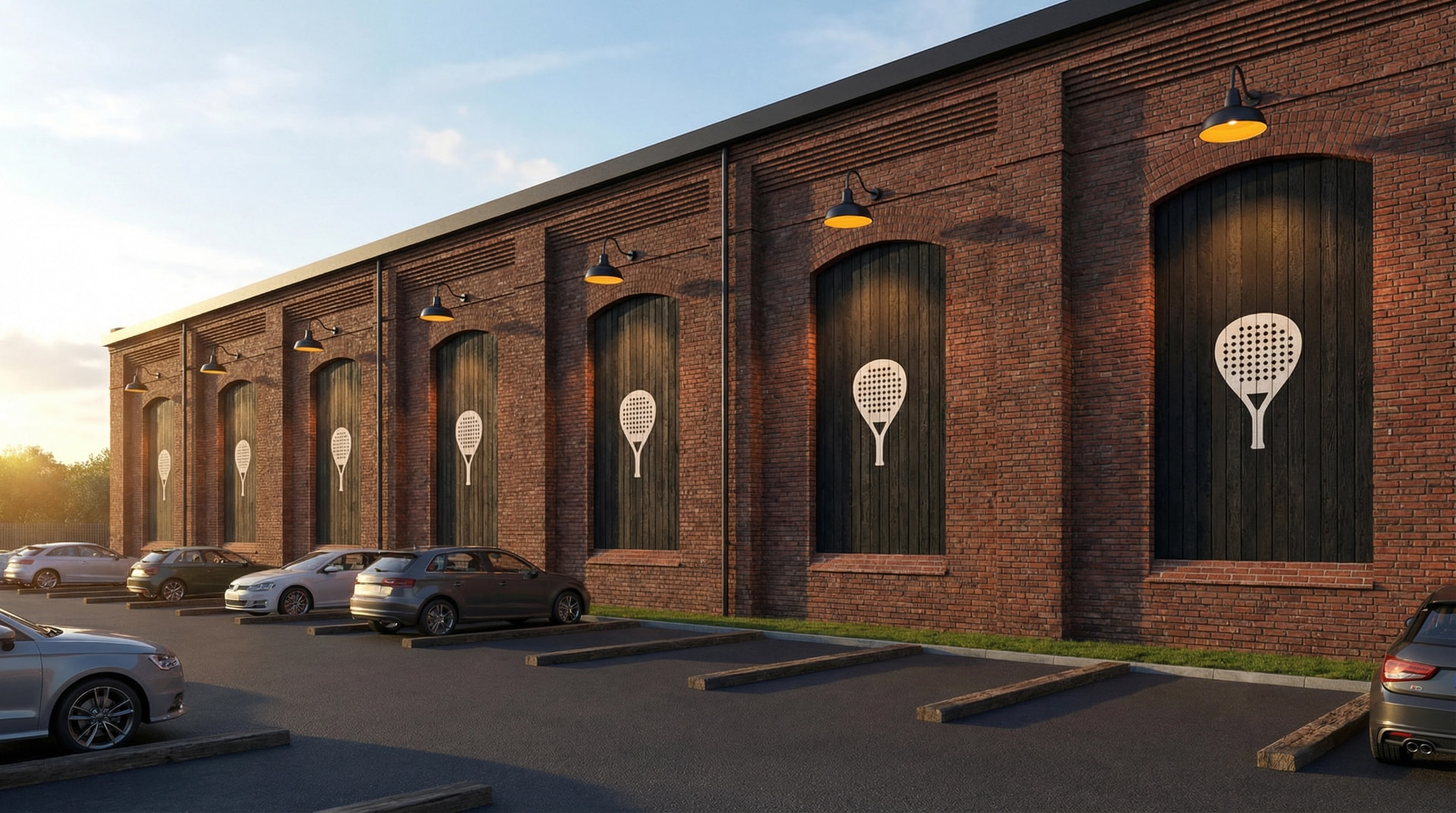Proposed Heritage Core workshop exterior with padel motifs