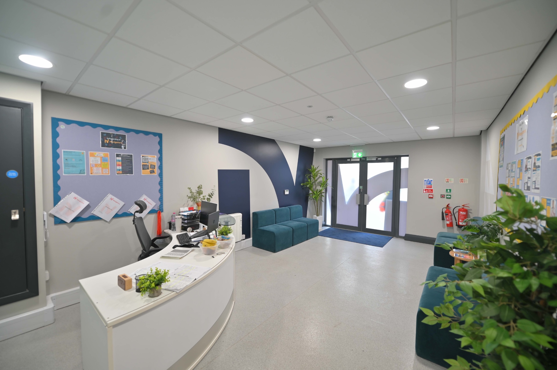 Refurbished reception space at Roundthorn, Wythenshawe