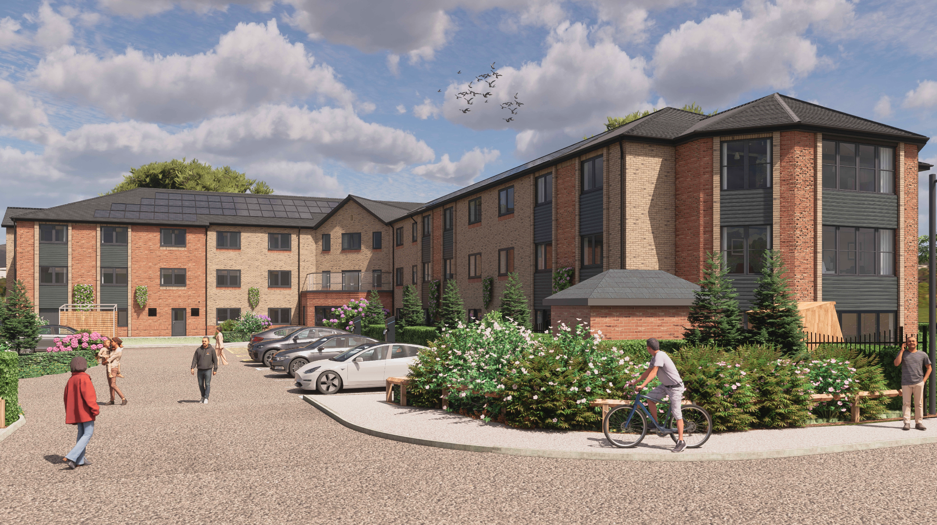 Architectural visualisation of the proposed LNT development on Zone A at Rivington Chase